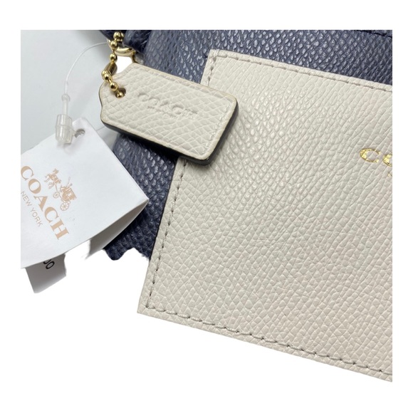 Coach Wristlet Navy & Cream w Handle NWT & Care Booklet 4x6 NWT - Picture 3 of 5